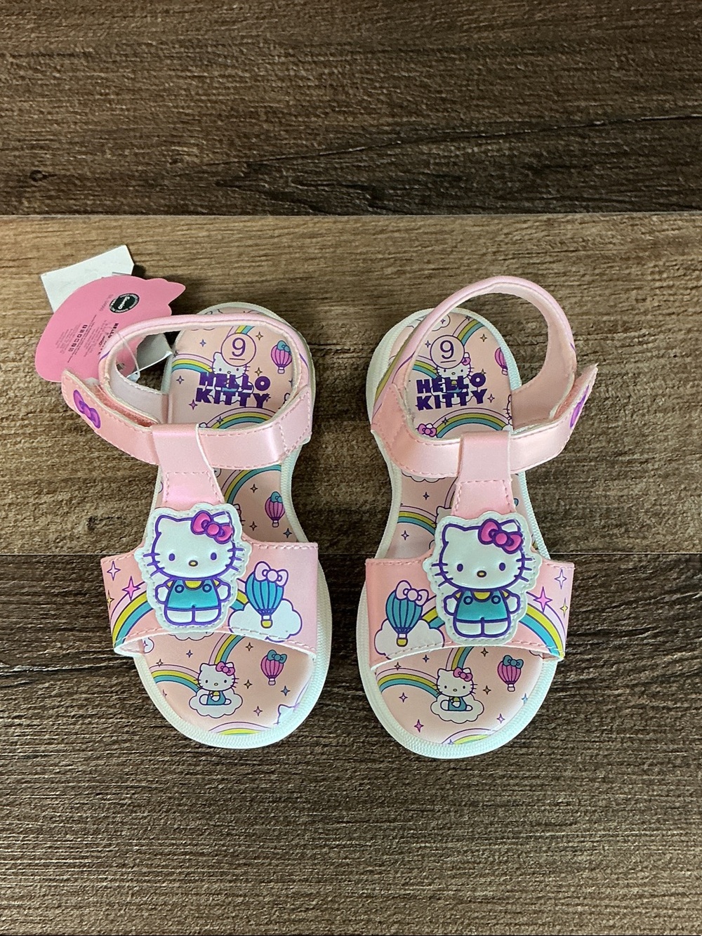 Hello Kitty Pink Rainbow Graphic Girls' Sandals